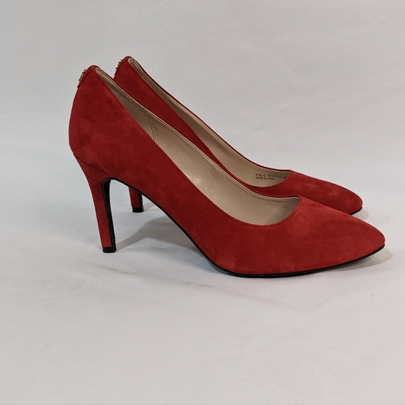 Cole Haan Helen Grand OS Red Leather Suede Pumps - Picture 6 of 12